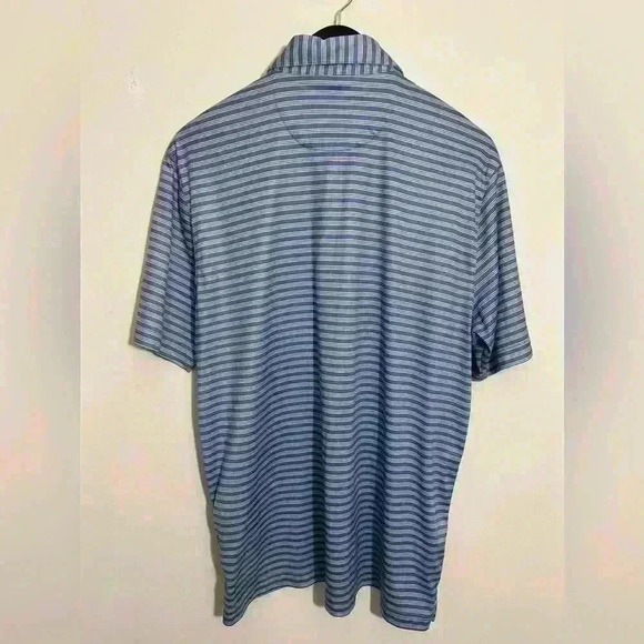 Greg Norman Two Tone Blue Striped Short Sleeve Polo Shirt Men’s Size L NWOT - Picture 5 of 6